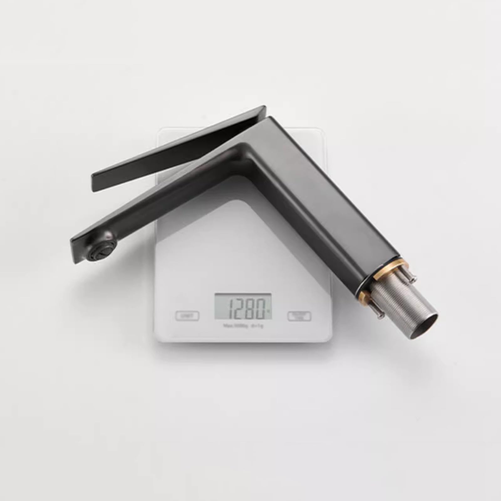 BiaoTeng Waschbeckenarmatur Schwarz Mischbatterie Waschbecken Badezimmer Messing Einhebelarmatur Bad Waschbecken Wasserhahn Bad Waschbecken, Schwarz