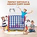 JOYLDIAS Jumbo 4-to-Score Set, 4 in a Row Connect Game with Ring Toss, Golf & More, 3.5FT Tall Indoor/Outdoor Game Set with 42 Jumbo Rings & Quick-Release Slider, Holiday, Party & Family Games
