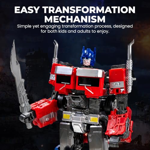 Image of Kidology 5-in-1 Fire Rescue Robot Vehicle Set for Boys & Girls | Transforming Fire Truck Action Figure Model | DIY Assembly Playset with Pull-Back Cars & Rotating Parts | Collectible Desk Toy