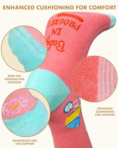 Image of Thick Soft Cotton Compression Socks for Women Men 15-20mmHg Knee High Breathable Cotton Socks for All Day Comfort