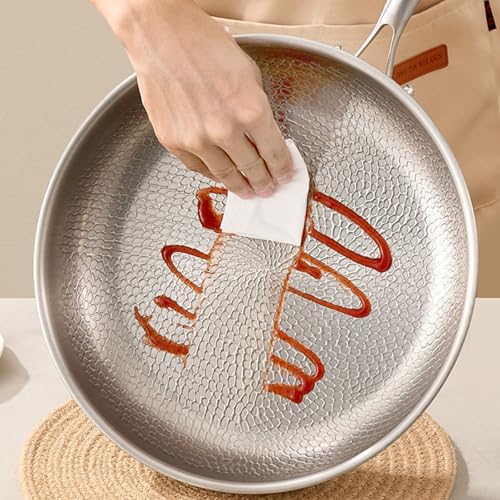 10-Inch Titanium Non-Stick Frying Pan, Hammered Design, Professional Cookware, Lightweight & Durable, Ideal for Healthy Cooking, Easy Clean, No Lid