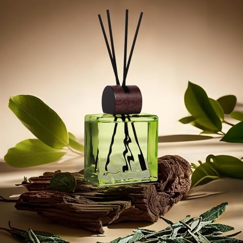 6.76 oz Black Tea Scent Diffusers with 8 Fiber Sticks,200ml Reed Diffuser for Bathroom Room Air Freshener, Last up for 40 Days — view 6