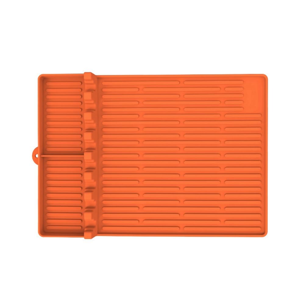 CTRLZS BBQ Oven Silicone Side Rack Mat Baking Tray Protection Mat Drain Pad Black Stone Silicone Oven Tool Mat