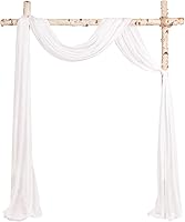 Vista 10 de Paneles de tela drapeados de arco de boda de 20 pies, decoración de camino de mesa de gasa verde esmeralda, cortinas de tela, cortinas de cenador