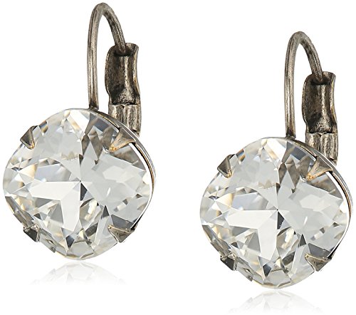 Sorrelli Essentials Crystal Cushion Cut French Wire Drop Earrings