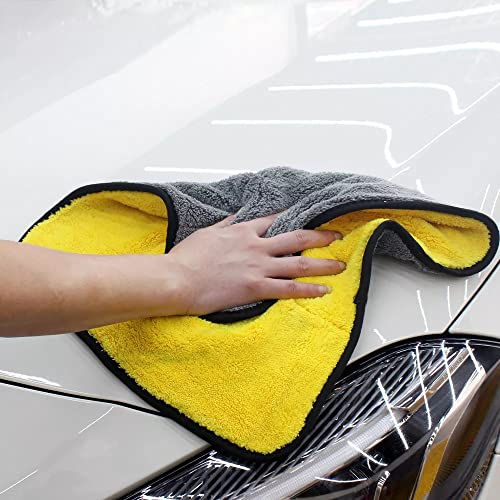 Image of Auto Hub 800 GSM, Microfiber Double Layered Cloth 40x40 cm 3 Piece Cloth Set, Extra Thick Microfiber Cleaning Cloths Perfect for Bike, Auto, Cars Both Interior and Exterior (Assorted) Mix Color