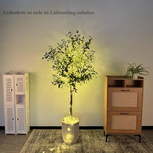 YOLEO Künstlicher Olivenbaum 180cm kunstpflanze Künstliche Pflanzen groß Olivenbaum Künstlich Kunstbaum wie echt für Wohnzimmer Schlafzimmer Büro Deko (Typ 2)