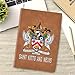 Coat of Arms of Saint Kitts And Nevis Flag Emblem Leather Journal for Men Women 100 Pages A5 Ruled Notebook Lined Notepad for Drawing Writing Note Taking Travel Diary for Work School Teachers Students