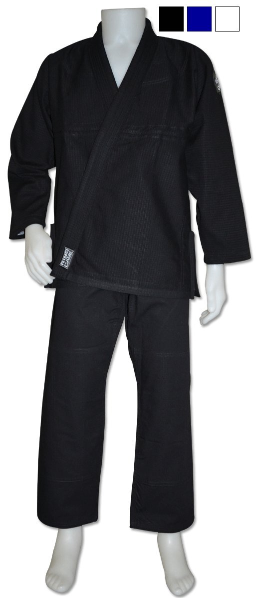 Ring to Cage RIPSTOP LIGHT Brazilian Jiu Jitsu Kimonos - White (A5, Black)