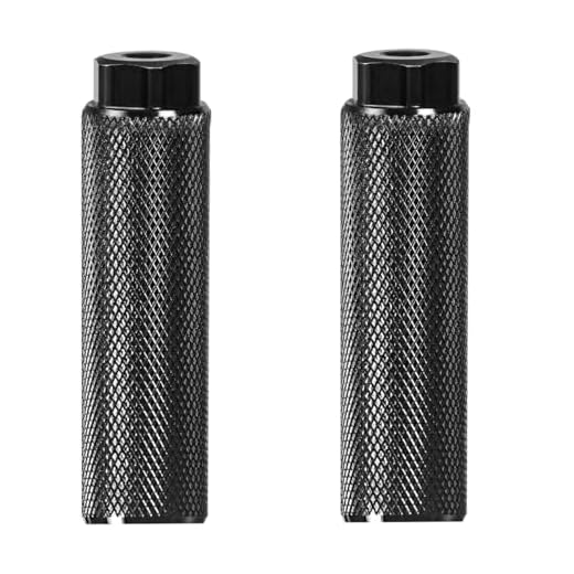 KINSPORY 3/8 inch - 26 Teeth Aluminum Alloy Bike Pegs Foot Pedals Backseats Stands Pack of 2 (Black)