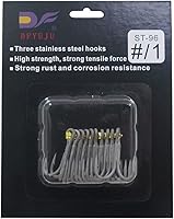 Vista 8 de DFYUJU - 10 anzuelos clásicos de pesca de acero inoxidable 420 3CR13 de alta fuerza de tracción tamaño #0/1, #1/0, #2/0, #4/0, #3/0, #5/0