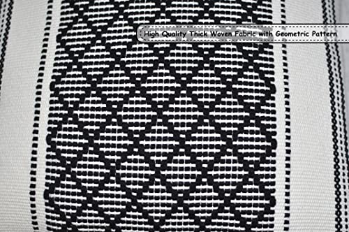 Boho Decorative Lumbar Pillow Covers With Tassels Black And White 12X20 Inch -Set Of 2 / Small Rectangle Cushion Covers For Couch Sofa/Farmhouse Woven Pillow Cases/Accent Cushion Covers #TOP1