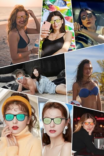 Mens & Womens Sunglasses Polarized,Trendy Classic Black Rectangle Sunglasses for Fishing Travelling Climbing3