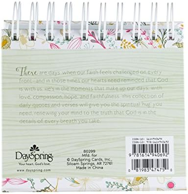 DaySpring Flip Calendar - God in Every Moment - 80299 White, 5 1/2" x 5 1/4" x 1 1/2"