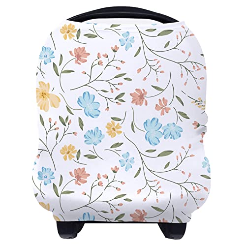 Image of Yoofoss Nursing Cover Breastfeeding Scarf - Baby Car Seat Covers, Infant Stroller Cover, Strechy Carseat Canopy for Boys and Girls (Blossom)