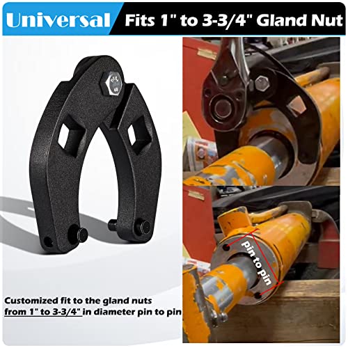 Sunluway 7463 Small Universal Gland Nut Wrench Hydraulic Cylinder Spanner Wrench On Most Farm And Construction Equipment, Remove 1" To 3.75" Gland Nut #TOP2