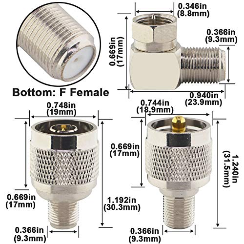 Kit de 12 conectores tipo F hembra a varios coaxiales miniatura 6