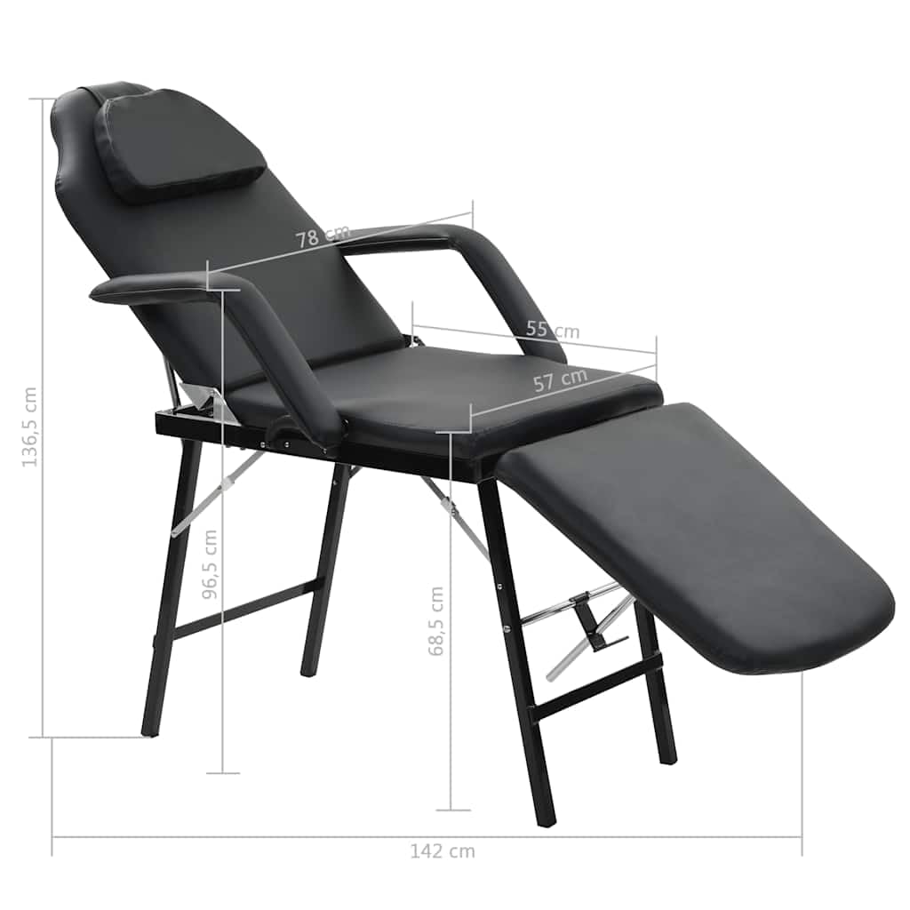 Generisch Gesichtsbehandlungsstuhl Tragbar Kunstleder 185x78x76cm Schwarz,Gesundheit & Schönheit,Körperpflege,Massage & Entspannung,Massagestühle,24.25KG,110160