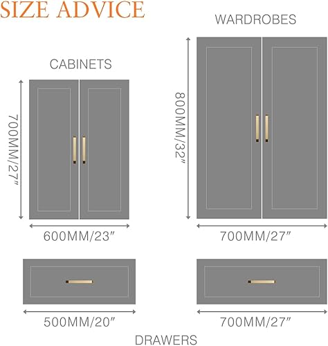 Miniatura 6 de Manijas de gabinete de cocina, tiradores de cajón dorados, paquete de 8 herrajes de aluminio no oxidables para armarios y otros muebles (centro del
