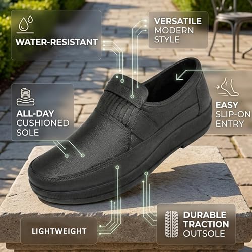 Image of AJANTA Waterproof Loafers Slip-On Shoes for Men | Anti-Skid PVC Casual Shoes | Lightweight Office Shoes for Men | Comfortable Rain Shoes & Moccasin Footwear