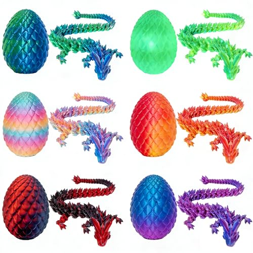 6 Pack 3d Printed Dragon,Winged Dragon Eggs With Dragon Insi