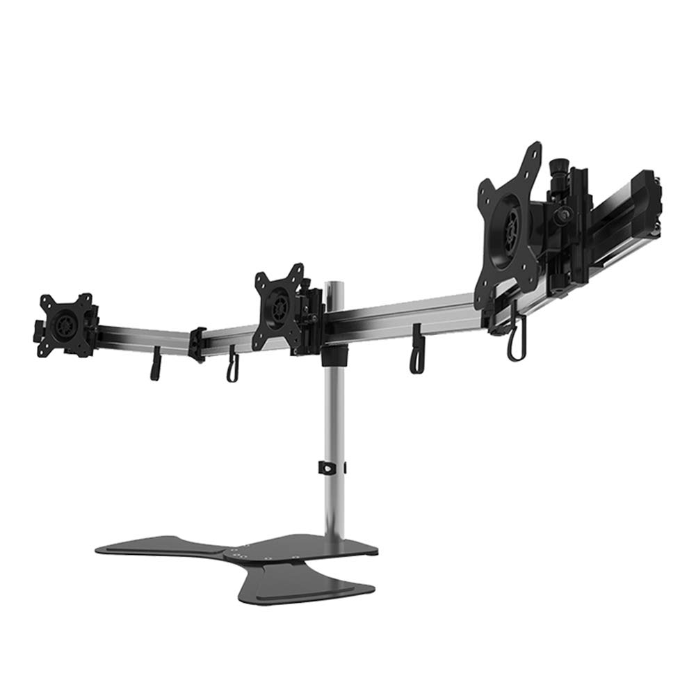 AYY Monitor ArmMonitor Stand, 3/6-screen Aluminum Monitor Arm, Suitable For 15-27 Inch LCD LED Computer Screen, Non-hole Installation, Lifting Rotating Stand(Size:3-screen bracket)