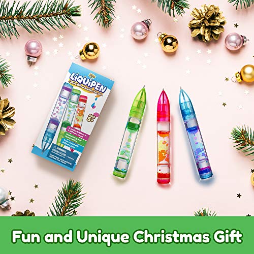 YoYa Toys Liquipen - Liquid Motion Bubbler Pens Sensory Toy (3 Pack) - Writes Like a Regular Pen - Colorful Liquid Timer Pens Great for Stress and Anxiety Relief - Cool Fidget Toys for Kids and Adults - Thumbnail 6