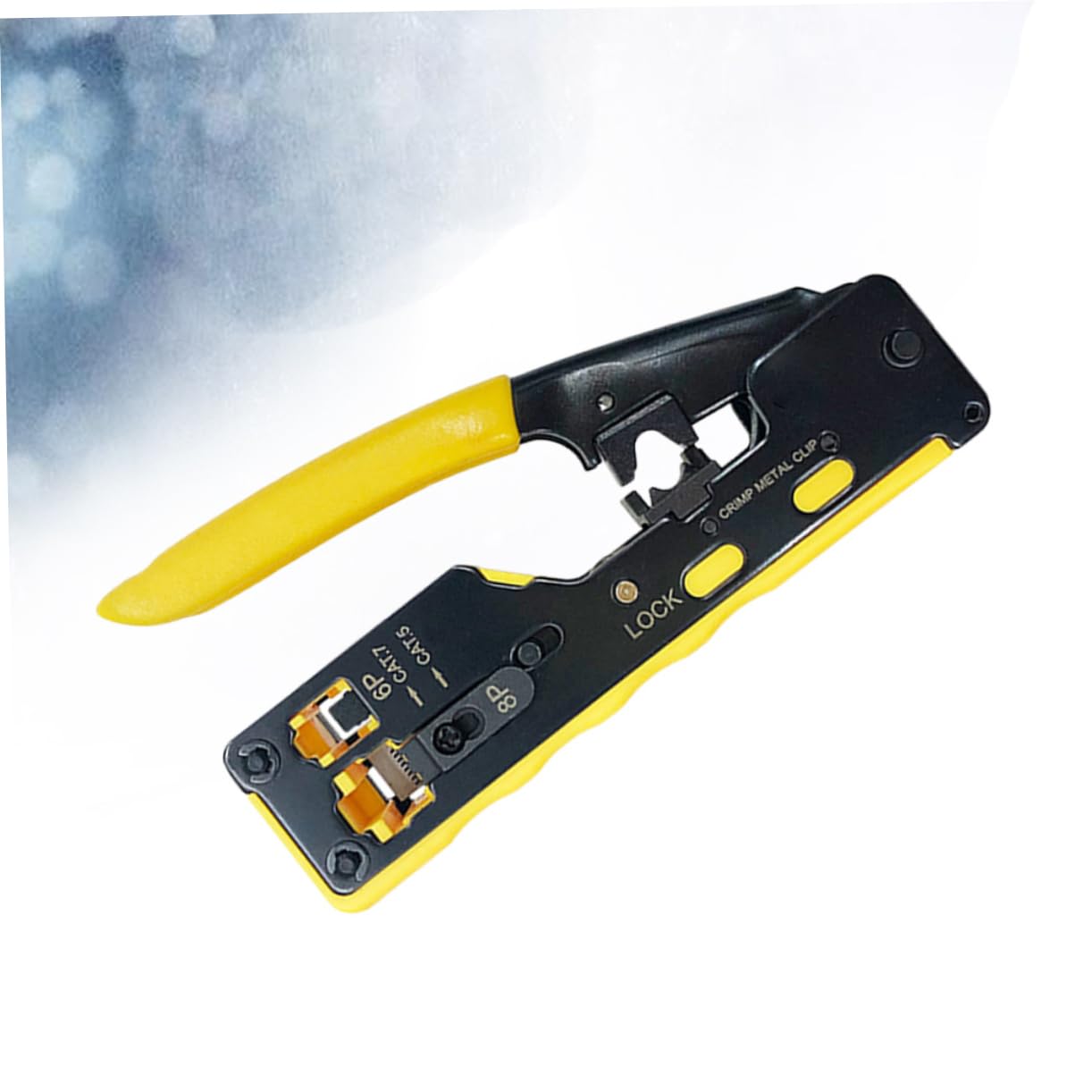 Pinza per cavi di rete per cavi di rete, pinza spelafili pinza crimpatrice pinza per cavi pass-thru strumento modulare pinza di rete attraverso strumento di crimpatura