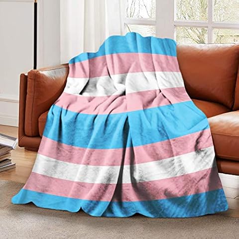 LELEMATE Transgender Pride Flag LGBT Pride Throw Blanket Soft Lightweight Flannel Blanket Fuzzy Sofa Fleece Blanket for Use in Bed Living Room Home Beachh Couch Travel 50"x40" for Kid Baby Cover