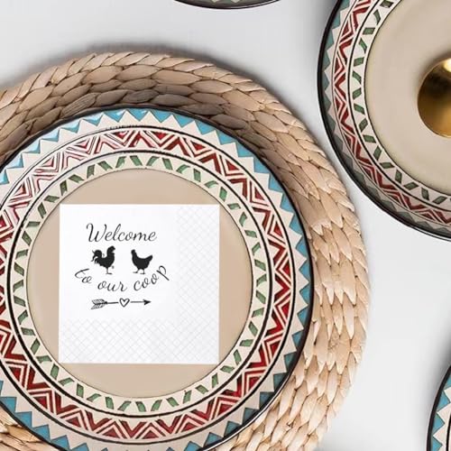 SharkBliss-Funny-Chicken-Quotes-Cocktail-Napkins-100-Pack-Welcome-To-Our-Coop-Saying-Disposable-Beverage-Bar-Paper-Cocktail-Napkins-For-Party-Table-Decor-2-Ply-5×5-Welcome-To-Our-Coop SharkBliss Funny Chicken Quotes Cocktail Napkins 100 Pack Welcome To Our Coop Saying Disposable Beverage Bar Paper Cocktail Napkins For Party Table Decor 2 Ply 5×5 Welcome To Our Coop