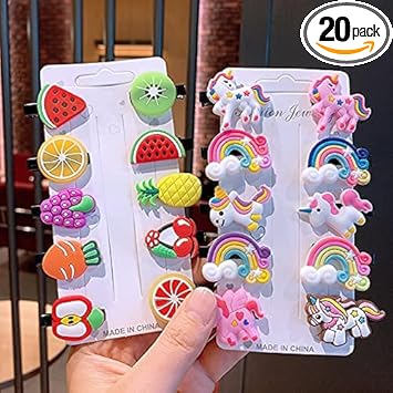Kalite Rainbow Unicorn Ice Cream Hair Clips Set Baby Hairpin For Kids Girls Toddler Barrettes Hair Accessories