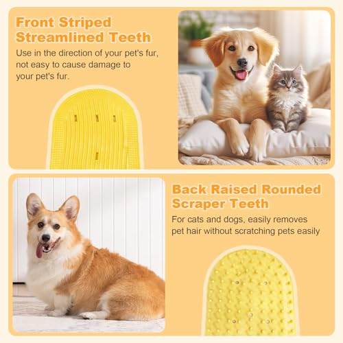 Image of Cat Tongue Comb, Pet Grooming Brush for Cats Shedding Cat Brush for Long Haired Cats, Pet Ice Cream Removal Comb, Shedding and Combing, Easily Removes Fur Reducing Hairballs (Yellow+Blue)