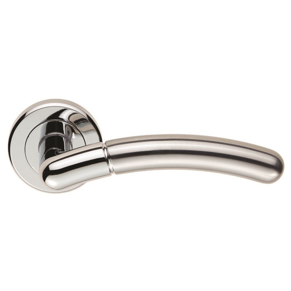 Carlisle Brass Chrome,Rose - Zin3004pc/Sc - Serozzetta Troy Lever On Rose - Dual Finish - Polished Chrome/Satin Chrome (Pc/Sc)