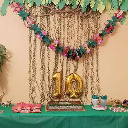 ANCLLO 10M Gold Leaves Leaf Ribbon Trim Rope for Garland DIY Crafts and Party Wedding Home Decorations, 10m x 4.5cm - Image 4
