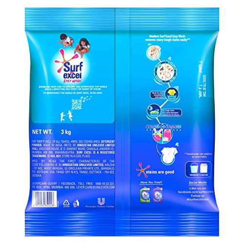 Image of Surf Excel Matic Front Load Liquid Detergent 2 L Refill, Designed For Tough Stain Removal on Laundry in Washing Machines - Super Saver Offer Pack & Easy Wash Detergent Powder, 3 kg