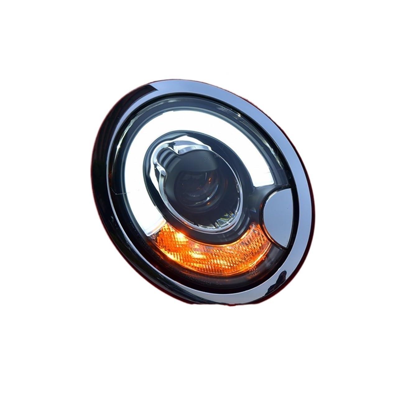 OPALENDIR Headlight Assembly Compatible With Mini Cooper R56 2006-2013 Mini Hatchback LED Daytime Running Light Xenon Headlight(HID Lamo,For Original HID)