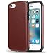 TENDLIN iPhone SE Case Premium Leather Back Flexible TPU Silicone Hybrid Arc Bumper Shockproof Case Good Protection for iPhone SE and iPhone 5S / 5 (Brown)