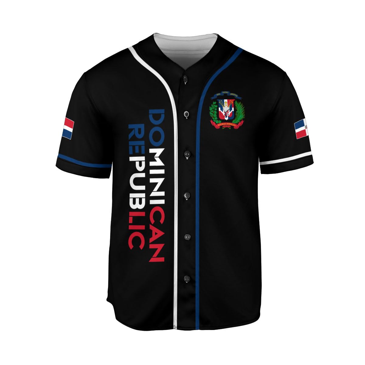 Generic Personalized Dominican Republic Baseball Jersey Shirt,Team Name Republic Dominicana Baseball Jersey for Men and Women (Style 11), Small-5X-Large