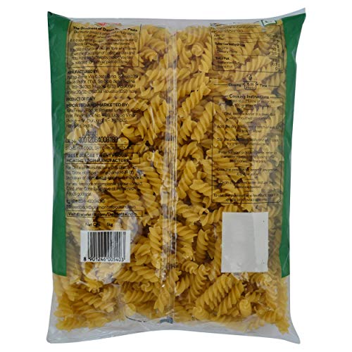 Image of Del Monte Spirali Pasta (Imported) | 100% Durum Wheat Semolina| No Maida | High in dietary fibre | Source of protein | Cholesterol Free | Low Calories | No Artificial Ingredients, Salt & Sugar | 1Kg