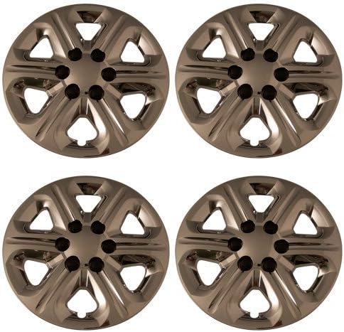 Set of 4 Chrome 17 Inch 6 Spoke Chevy Traverse Hubcaps w/ Bolt On Retention System - Aftermarket: IWC454/17C