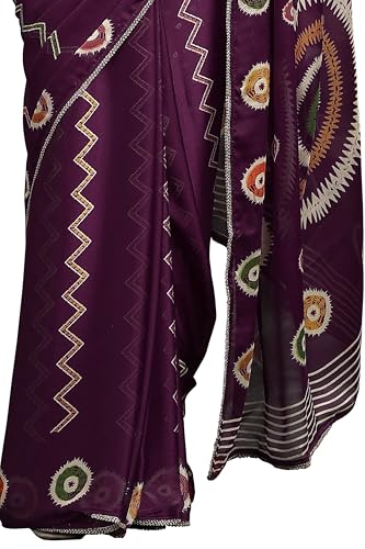 Image of MIRCHI FASHION Women Saree Chiffon Floral Printed | Breathable Festive Occasion Sari for Social Visits with Matching Blouse Piece
