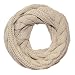 HITOP Womens Thick Ribbed Knit Winter Infinity Twist Cable Circle Loop Scarf