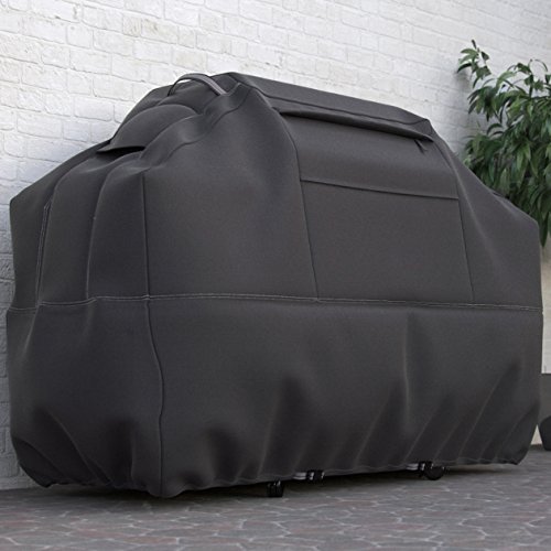 Best Promo Taupe Collection 58" Premium Heavy Duty 3, 4, or 5 Burner BBQ Cover with Reinforced Fade-Resistant Fabric with Staps, Vents, and Storage Compartment