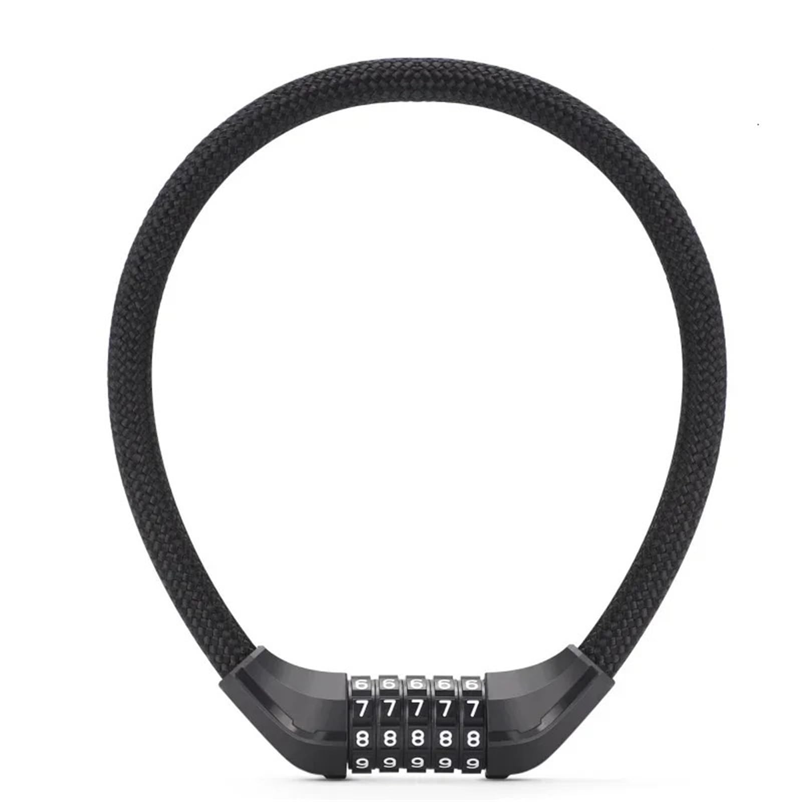 Chain Lock Multicolor Bicycle Cable Lock Portable Anti-Theft Wire MTB Road Bike Cycling Motorbike Lock(Black 5 Password)