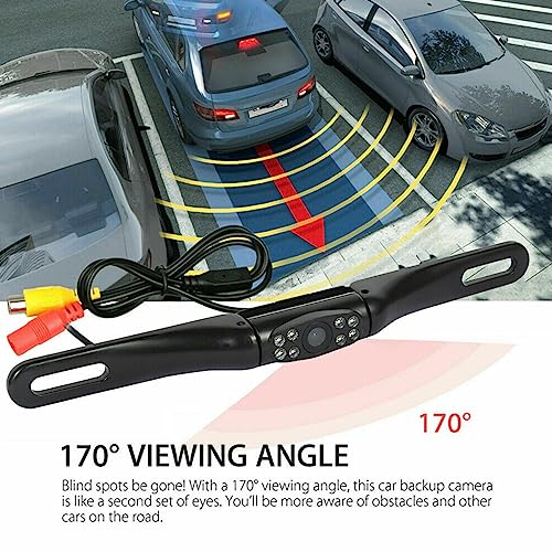 Image of License Plate Backup Camera, Waterproof 170 View Rear View Reverse Camera Night Vision Back up Camera Systems for Cars Trucks Pickup SUVs Trailer