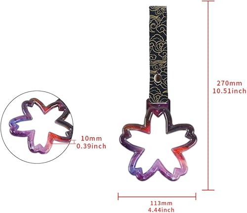 Miniatura 9 de Q1-TECH, JDM Tsurikawa - Anillo japonés para metro, tren, autobús, mango de automóvil con forma de flor de sakura, correa de mano, anillos de