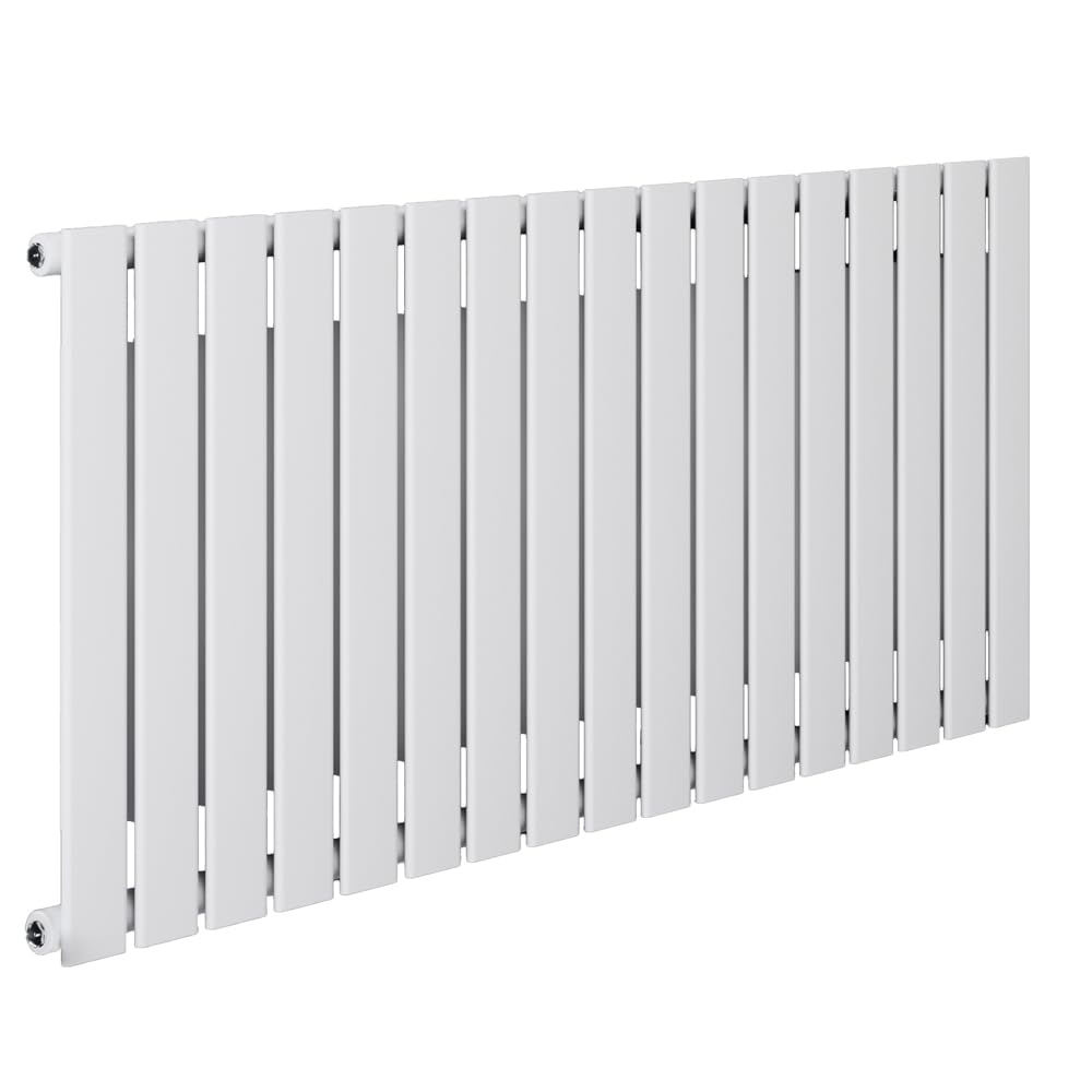Milano White Erin Horizontal Single Flat Panel Convector Radiator - 600Mm X 1190Mm