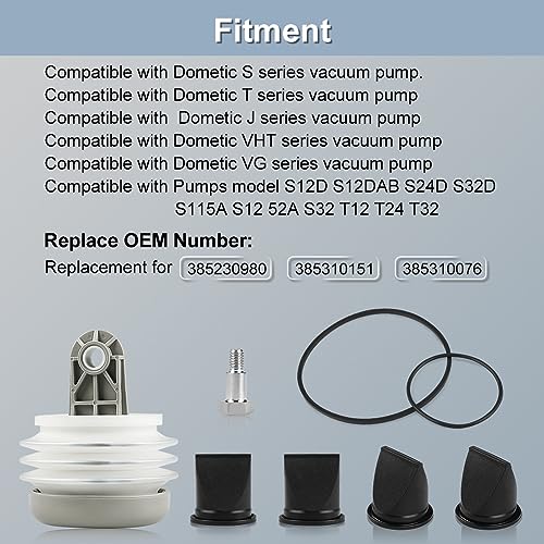 Image of JDMON Pump Bellow Kit Toilet Pump Bellows Kit Compatible with Dometic S /T /J /VHT /VG Series Vacuum Pump Kit Replace 385230980 385310151 With 4 Duckbill Valve Bushing, O-Ring Kit, Bolt