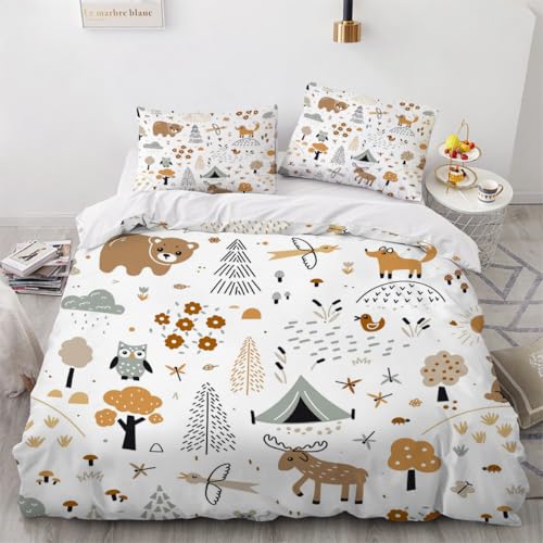 Housse de couette 140x200 animaux dessin animé avec taie 65x65 - 2
