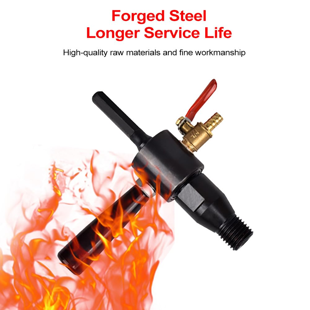 Respicefinem Electric Hammer Water Injector Connecting Rod Water Adding Device Water Drilling Rig Conversion Head Connection Tool Electric Drill Turn Water Drill Tool Electric (Hexagonal Handle)